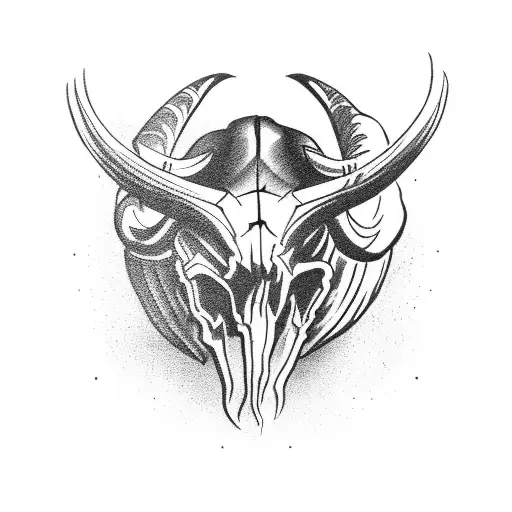 Vulture Holding Rams Skull