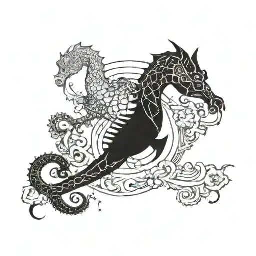 Seahorse Sword Intertwined