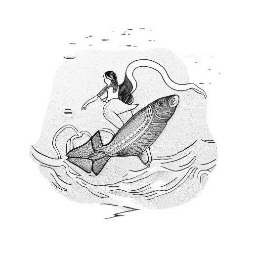 Outline Of Swimmer In Water