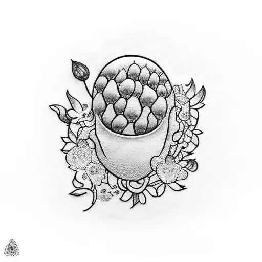 Baby Foot And Hand Print Surrounded By Delicate Flowers