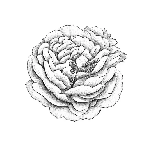 A Fierce Rottweiler Surrounded By Blooming Peonies