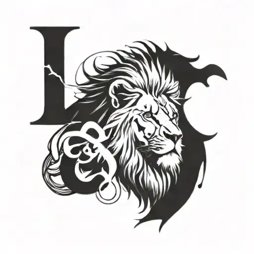 Lion With The Word Leo Integrated Within