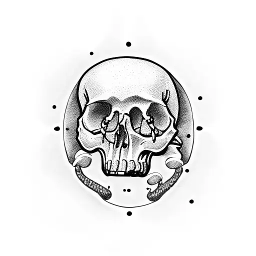 Skull With Shrooms Growing From Her