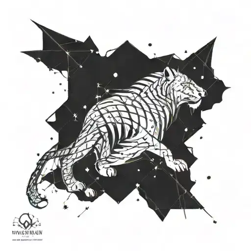 A Cosmic Leo Constellation Merging With A Gemini Constellation In A Dynamic And Abstract Design