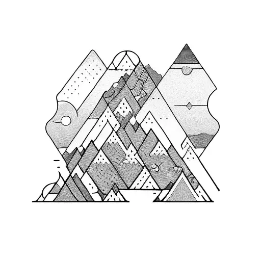 A Majestic Mountain Range With Circuitry Patterns Intertwined