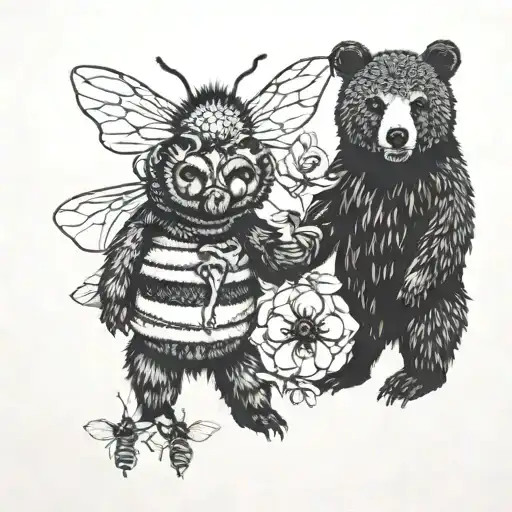 Bee And A Bear Together