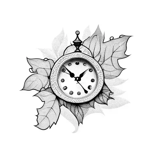 Clock With Leaves