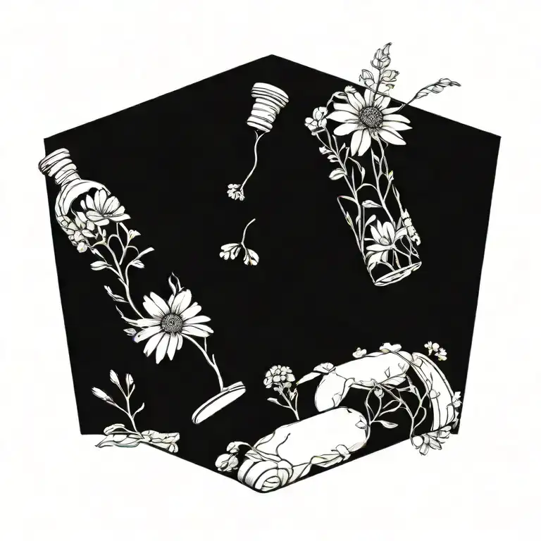 Wildflowers Wrapped Around Bottle