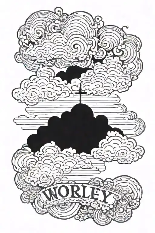 Last Name 'Worley' With Cloud Background Black