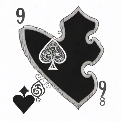 Number 9 And Spade Card