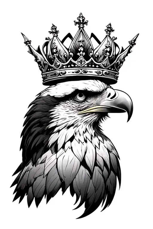 Eagle Head And King Crown
