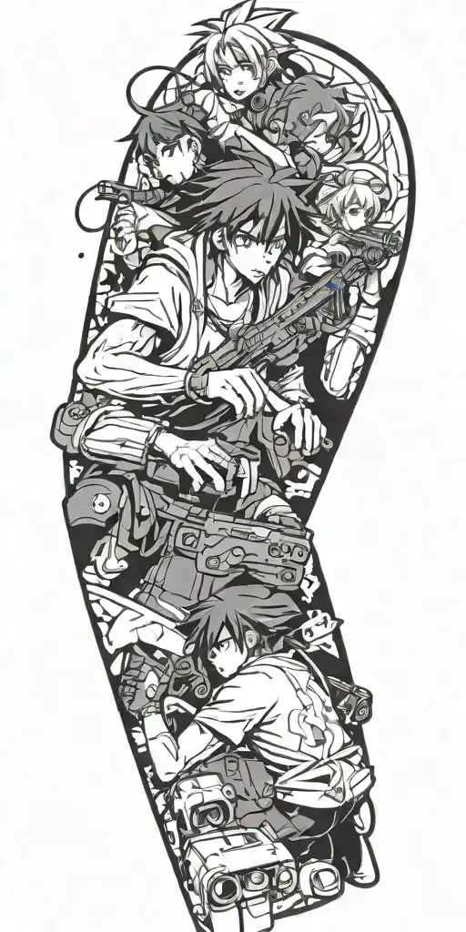 Anime Main Characters Playing Video Games