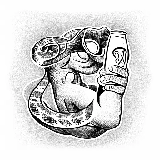 Comedian Snake Holding A Beer