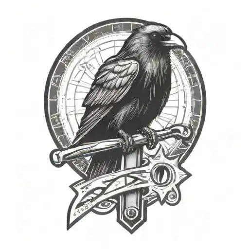 Raven Perched Mechanics Wrench