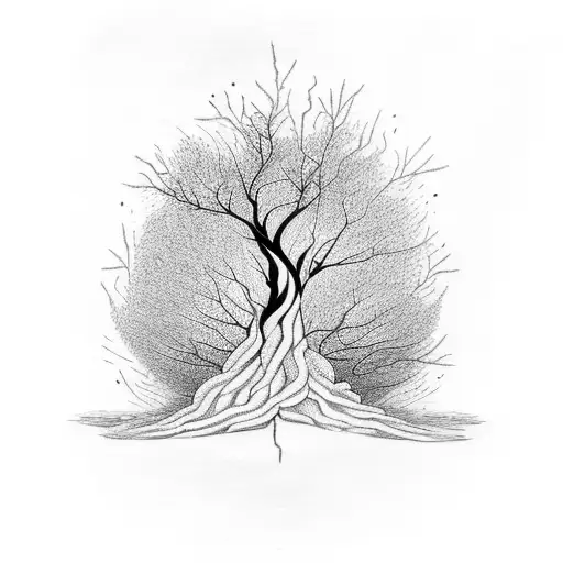 Tree With Fire Instead Of Leaves