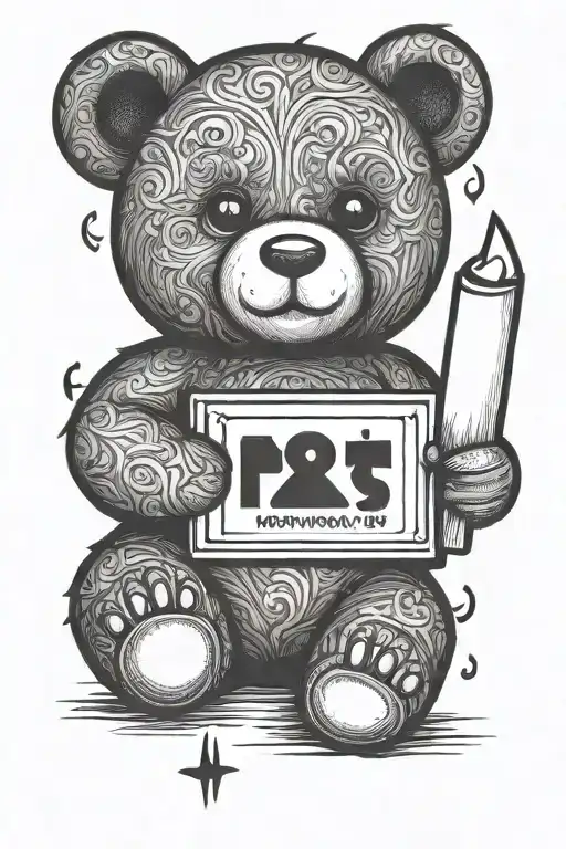 Teddy Bear Holding Sign With Middle Finger Emoji