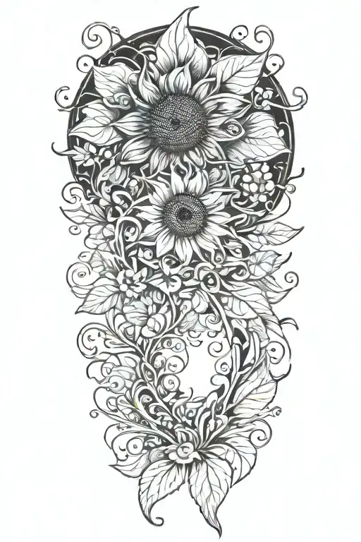 Sunflower Vine With Angel Wing