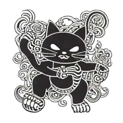 Dancing Manekineko Skeleton