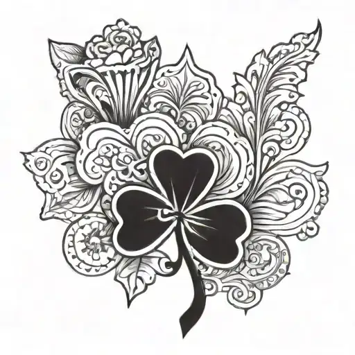 Irish Tattoo Black And White Small