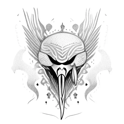 Crow With Sharp Talons With A Bloody Heart In Its Mouth