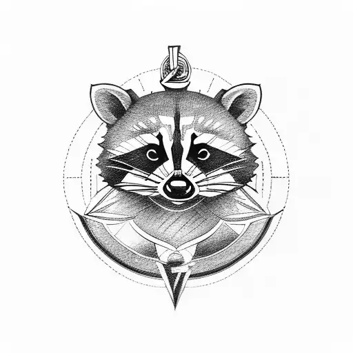 Raccoon And Compass