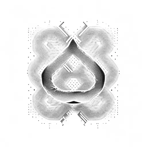 A Dotwork Tattoo Of The Letter 'I' Transformed Into A Sleek And Futuristic Subaru Car