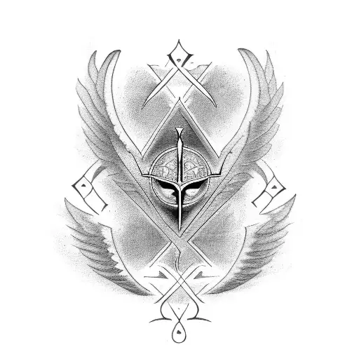 Luciferian Left-hand Path Sigil Combined With The Egyptian Ankh