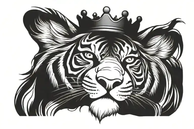 Tiger With Crown Adorned