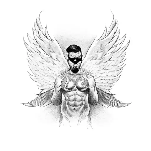 Angry Angel Man Fly In Sky