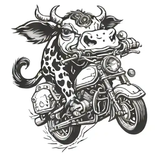 Jewish Cow Riding A Motorcycle Nt Hidden In The Design