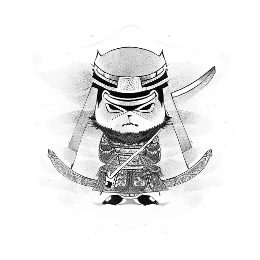 Samurai Penguin With A Katana