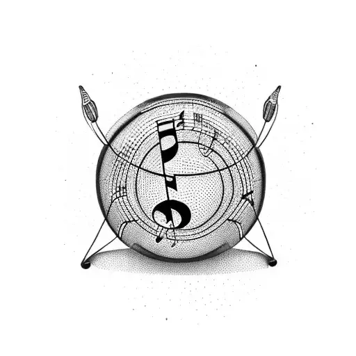 A Basketball-shaped Messenger Bag With Music Notes As Straps