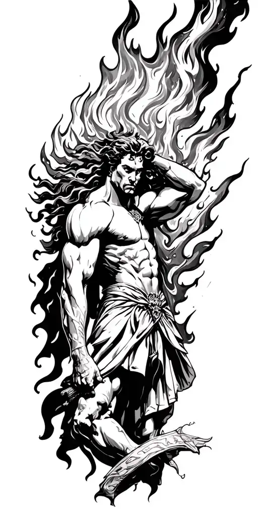 Chicano Style Prometheus Stealing Fire