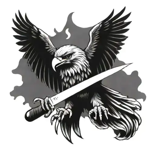Eagle With Chefs Knife And Rolling Pin