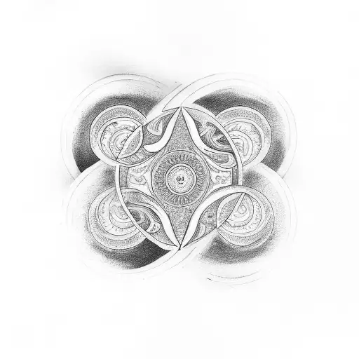 A Yin-yang Symbol With Opposite Elements Representing Each Sister