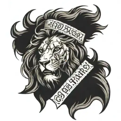 Lion Roaring With A Cross And A Quote God Has Heard