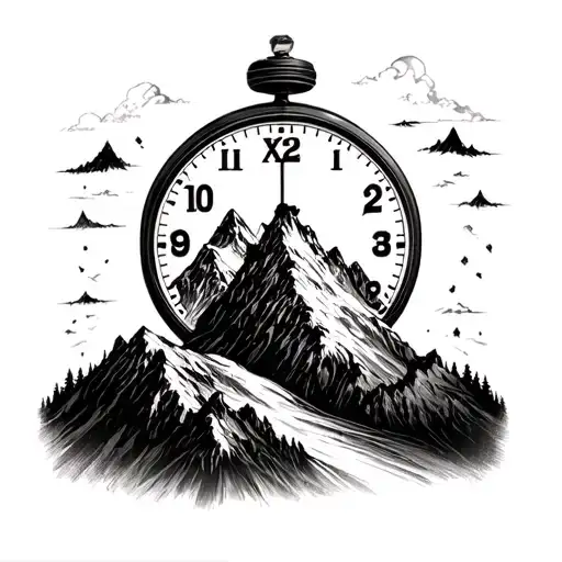 Mountain Happy Surrealism Time Clock