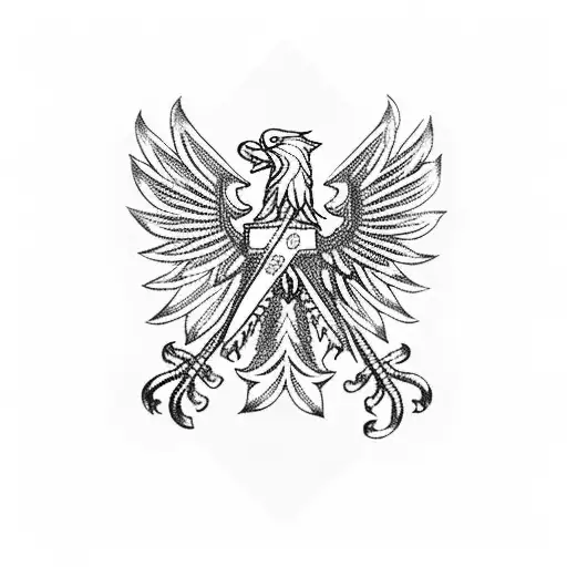 Polish Flag Intertwined With A Rosary