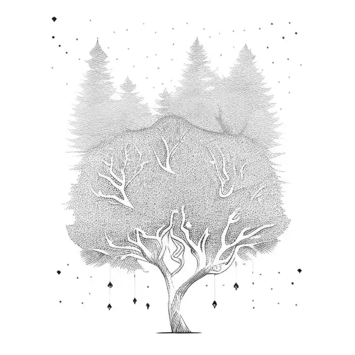 Family Of Four Tree Tattoo