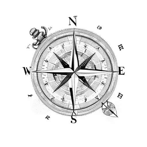 A Compass And A World Map Intertwined