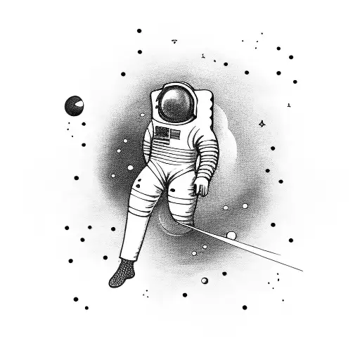 An Astronaut Floating Among Musical Notes In Zero Gravity
