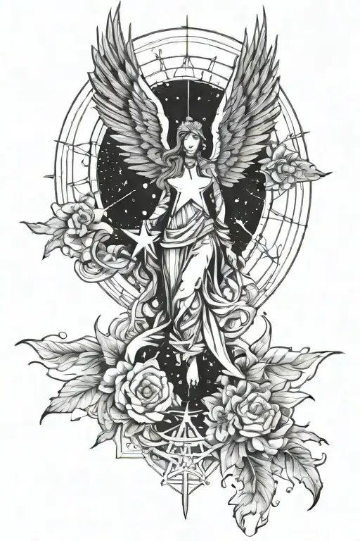 Northern Star With Angel Wings