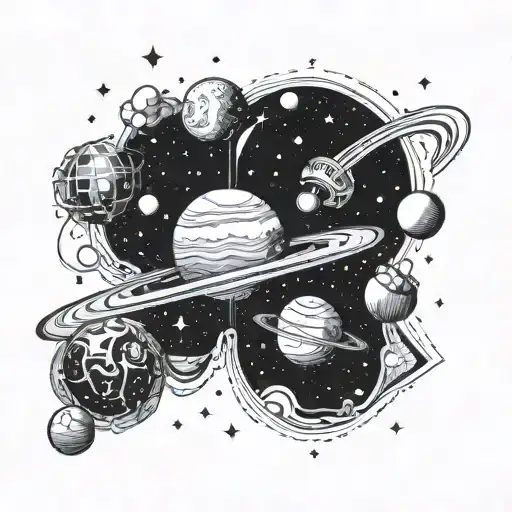A Cosmic Space Scene With Planets And Stars Forming The Letters I M Q J T Y