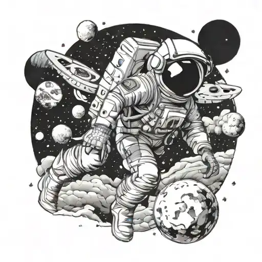 Astronaut And Expanding Universe