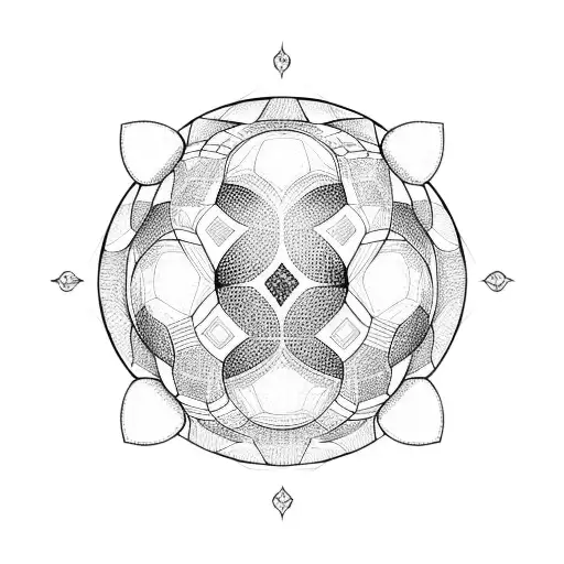 A Soccer Ball Transformed Into A Blackwork Mandala Design