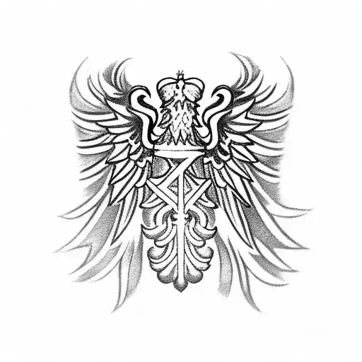 Polish Flag Intertwined With A Rosary