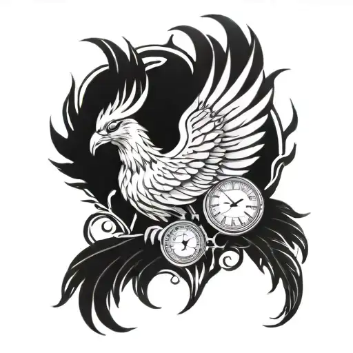 Phoenix With Hour Glass