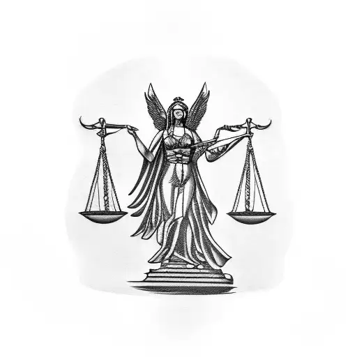 Libra Lady Justice With Raven Near Her