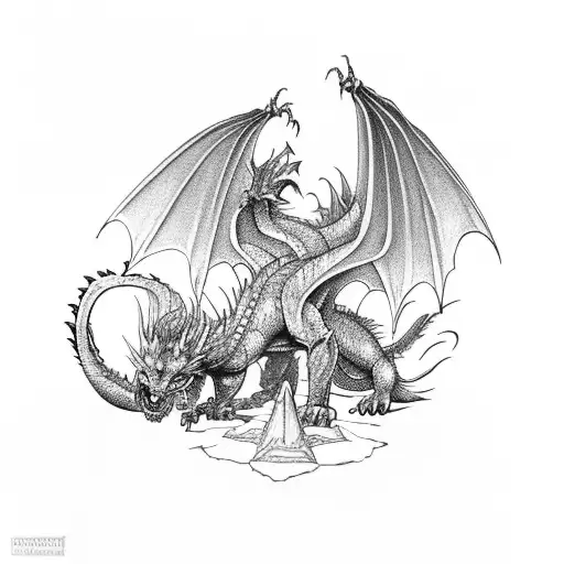 A Fierce Dragon Battling Fingolfin In An Epic Duel From Silmarillion