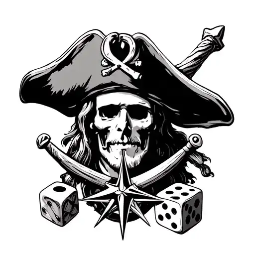 Pirate With Compass And Dice